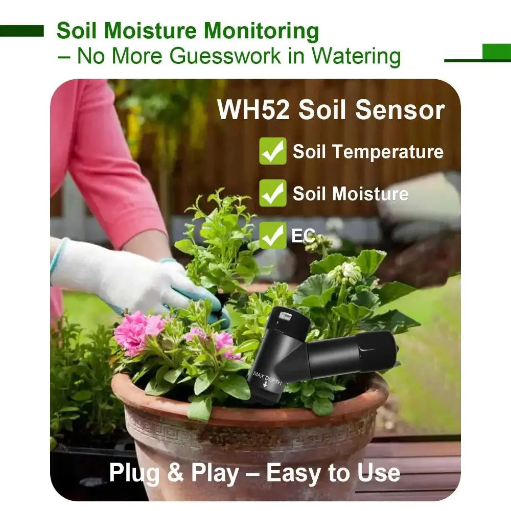 Introducing the Ecowitt WH52: 3-in-1 Soil Moisture, Temperature & EC Sensor