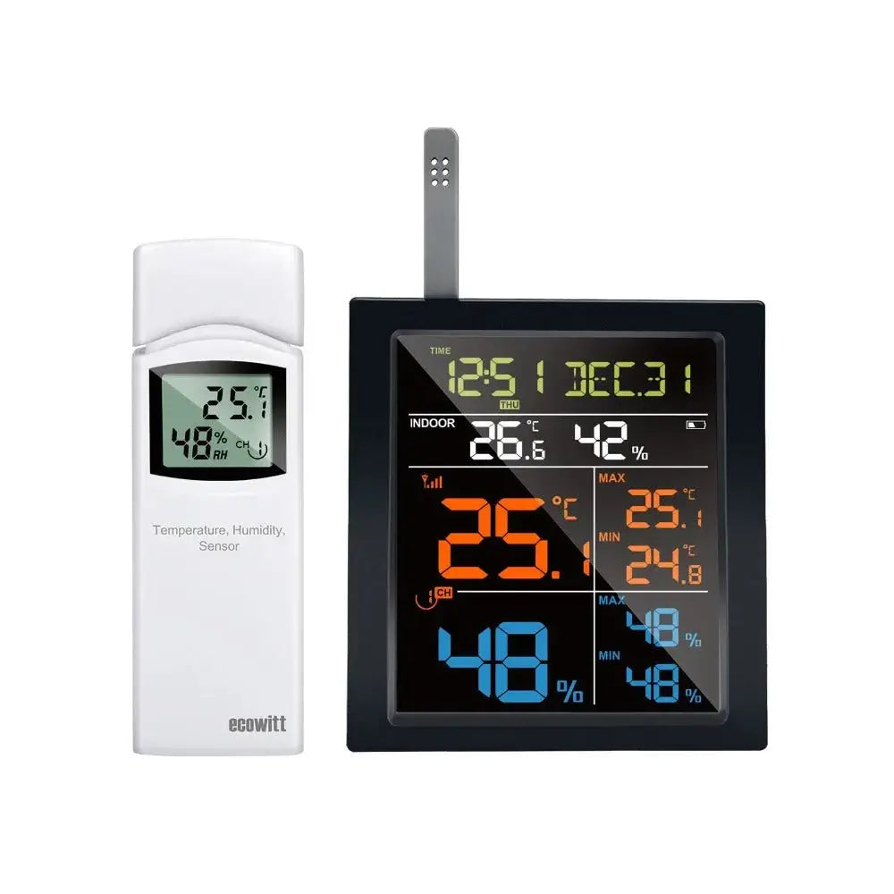 Ecowitt WN1820 Monitor with WiFi & Separate Temperature & Humidity Sensor_weatherspares_co_uk