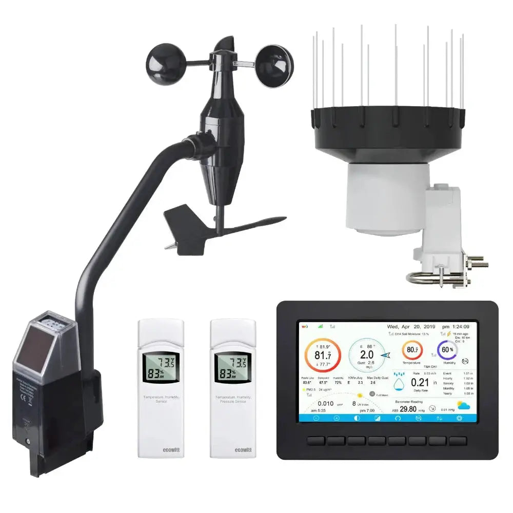 Ecowitt HP2552H with 7" TFT Display & 3 Outdoor Sensor Weather Station