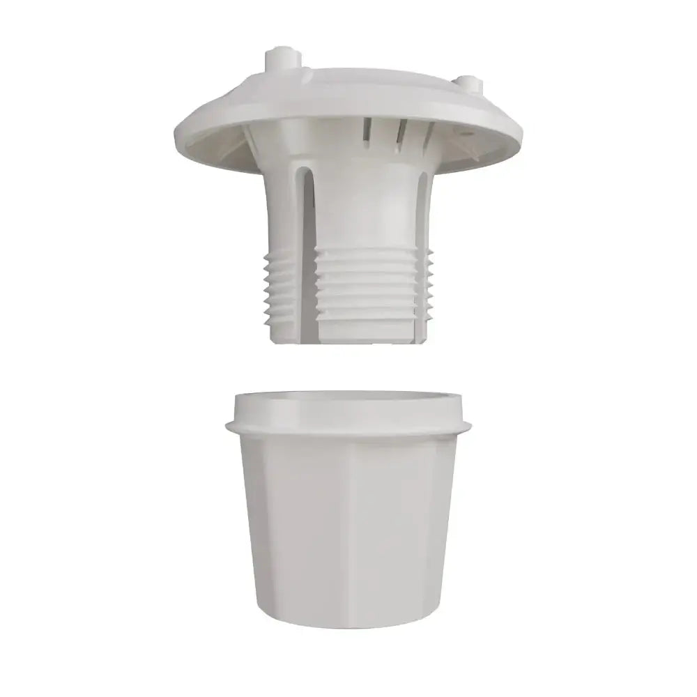 White plastic fitting on a white background