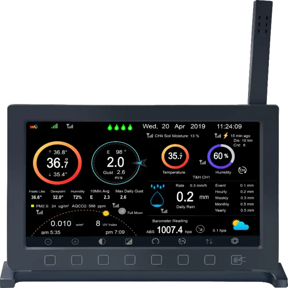 weather-spares-uk.myshopify.com- Ecowitt HP2564 WittBoy Pro 7" TFT Display & 7-in-1 Sensor Weather Station